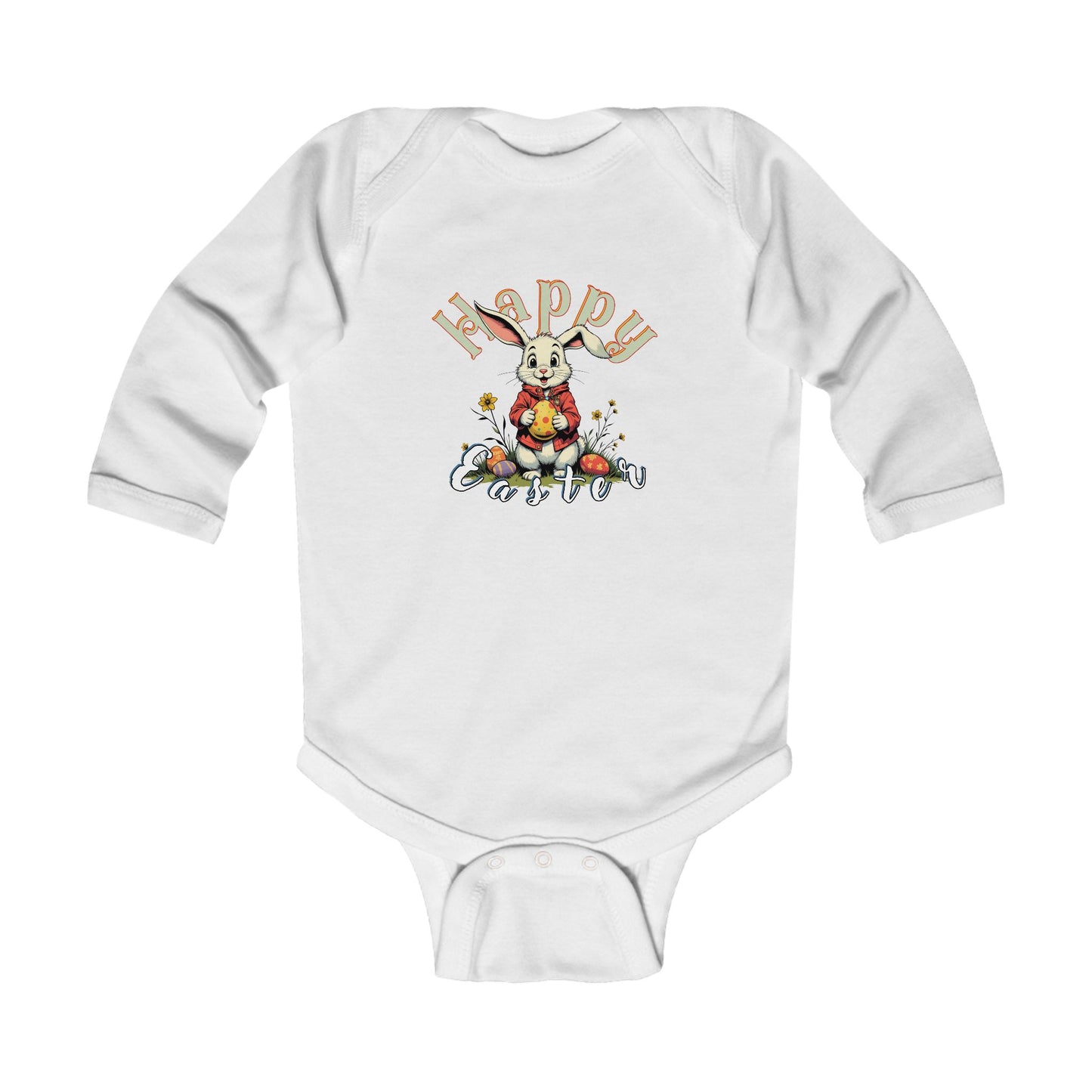 Happy Easter Infant Long Sleeve Bodysuit | Cute Spring Outfit for Babies,kids