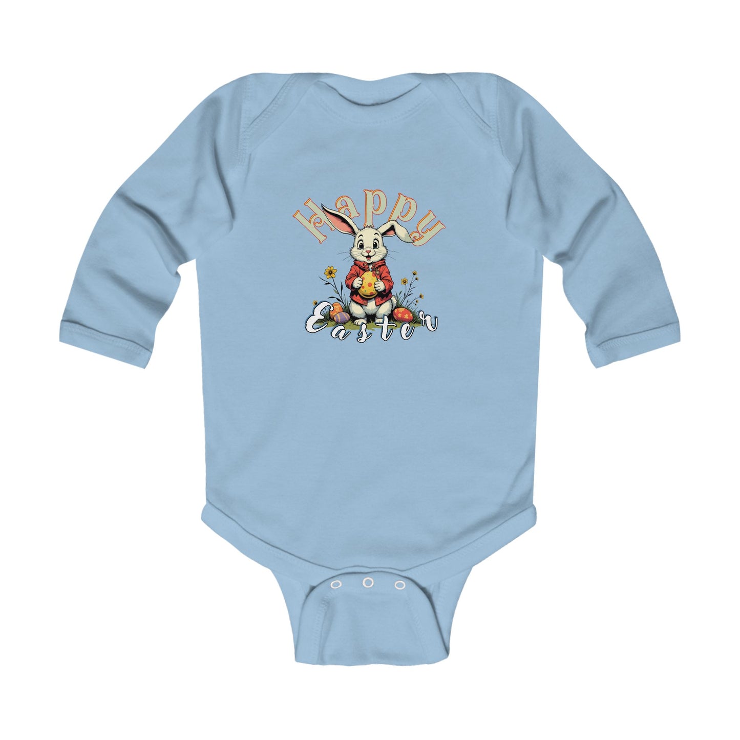 Happy Easter Infant Long Sleeve Bodysuit | Cute Spring Outfit for Babies,kids