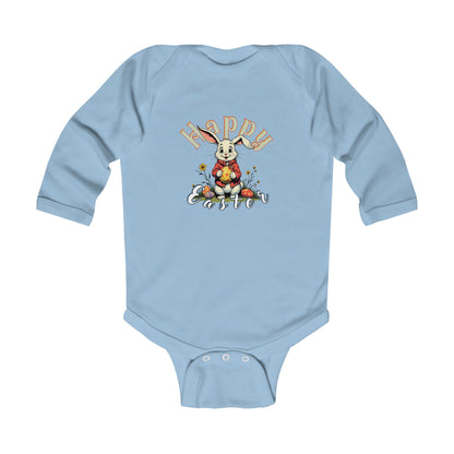 Happy Easter Infant Long Sleeve Bodysuit | Cute Spring Outfit for Babies,kids