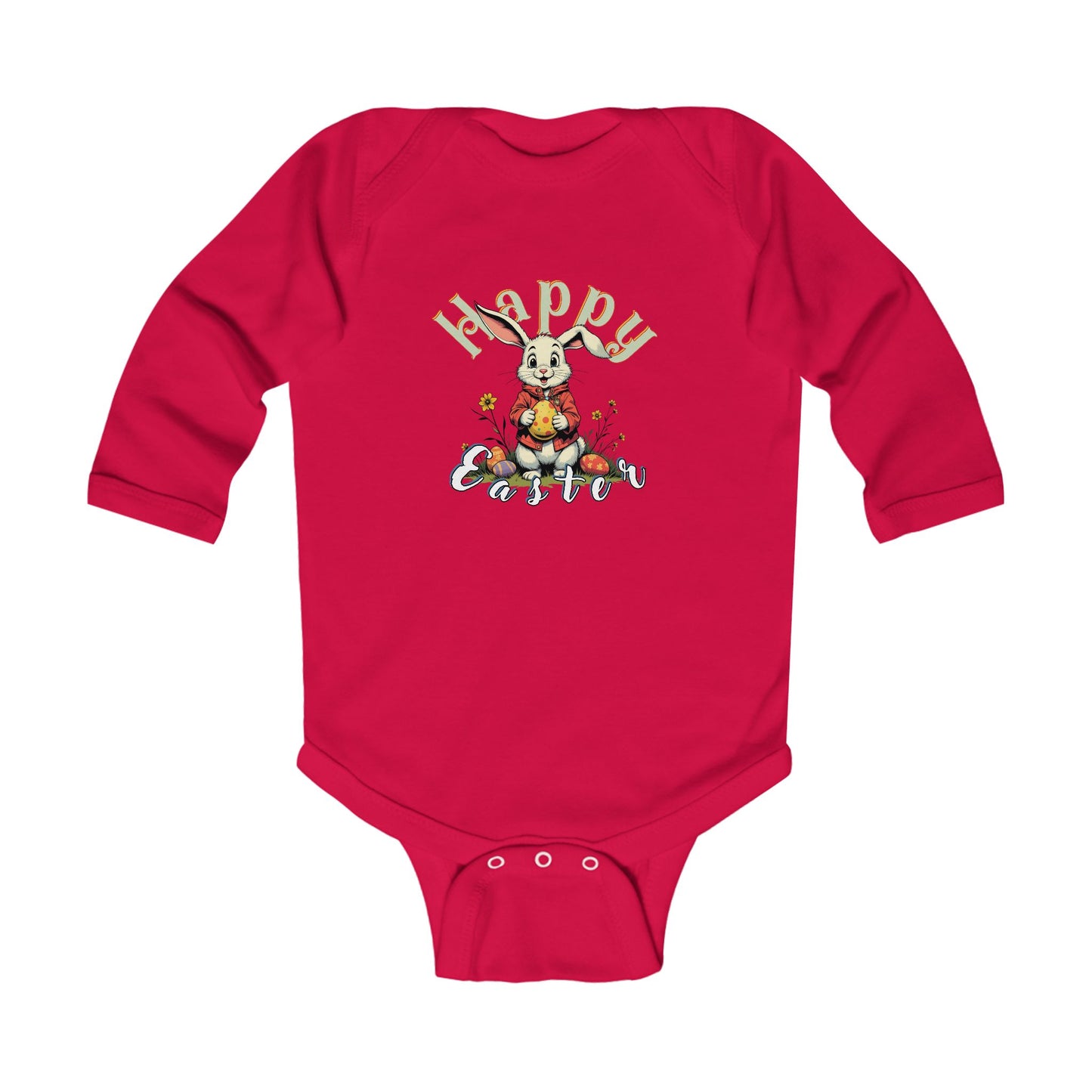 Happy Easter Infant Long Sleeve Bodysuit | Cute Spring Outfit for Babies,kids