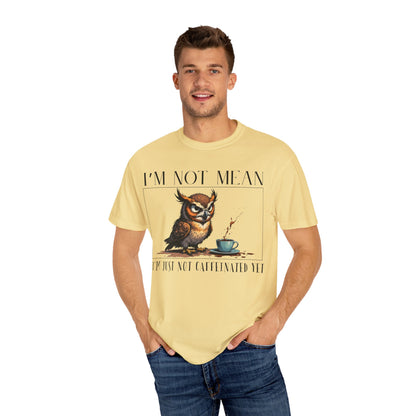 I'm Not Mean Owl T-Shirt — Funny Coffee Owl Tee for Coffee Lovers