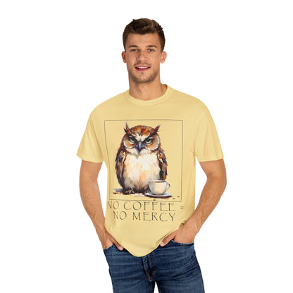 Owl Coffee T‑Shirt — "No Coffee No Mercy" Graphic Tee