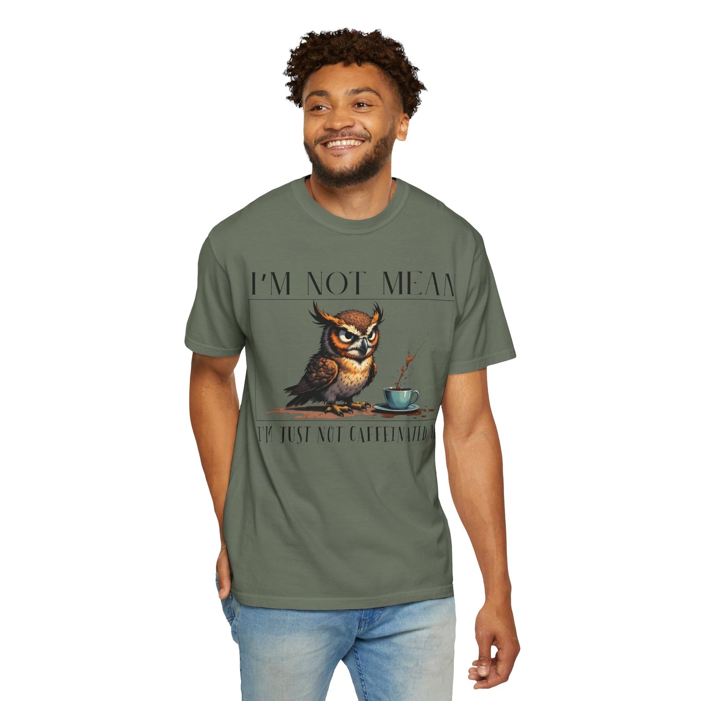 I'm Not Mean Owl T-Shirt — Funny Coffee Owl Tee for Coffee Lovers