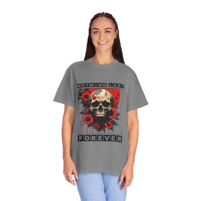 Edgy Skull Graphic T-Shirt - Unique Casual Wear, Unisex Streetwear, Gift for Music Lovers, Halloween Costume, Forever Quote Tee