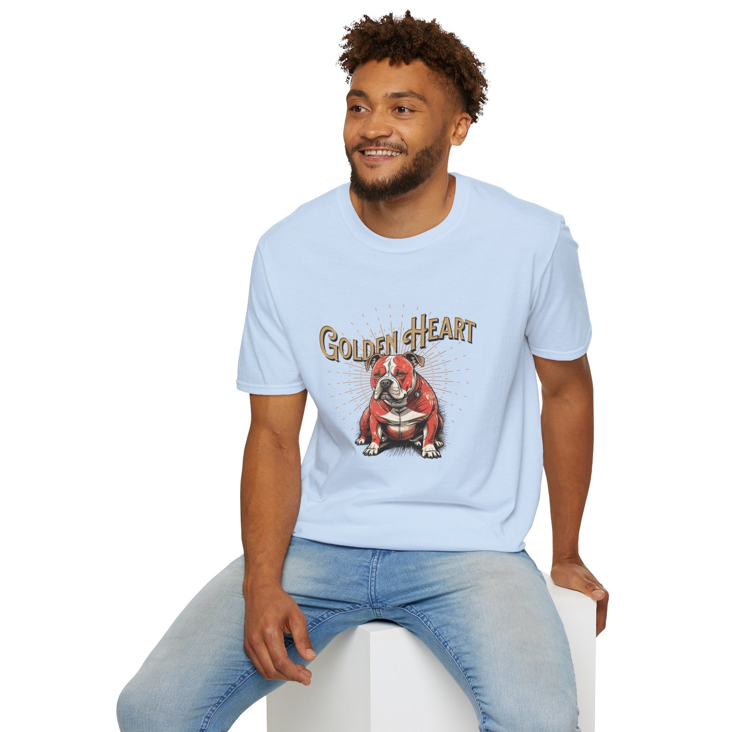 Golden Heart Bulldog Unisex Softstyle T-Shirt