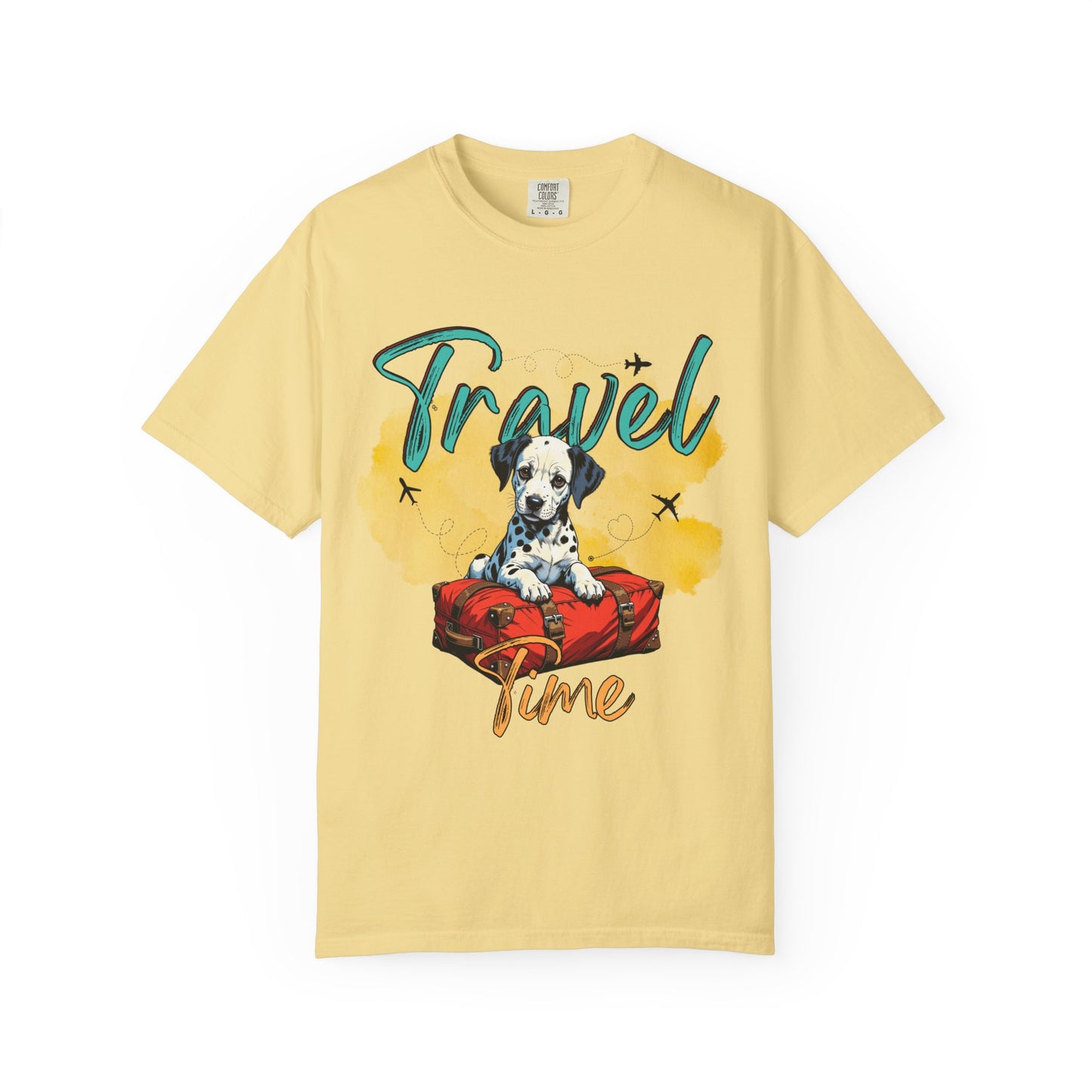 Travel Time Dog Graphic Unisex T-Shirt