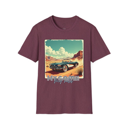 Vintage Car Graphic Unisex Softstyle T-Shirt - Perfect for Road Trip Lovers ,sport,car