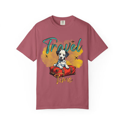 Travel Time Dog Graphic Unisex T-Shirt