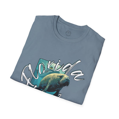 Florida Vibe Unisex Softstyle T-Shirt - Casual Beachwear Tee, manatee