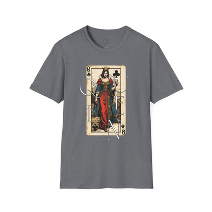 Queen Playing Card Graphic Unisex Softstyle T-Shirt, girl. queen
