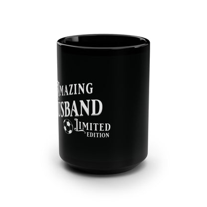 Amazing Husband, Soccer , Valentine's  day gift for him .Black Mug