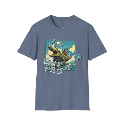 Fishing Like a Pro Unisex Softstyle T-Shirt - Perfect for Anglers & Outdoor Enthusiasts,gator