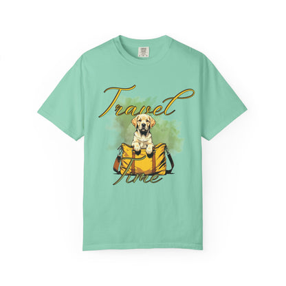 Travel Time Dog T-Shirt - Unisex Garment-Dyed Tee for Pet Lovers