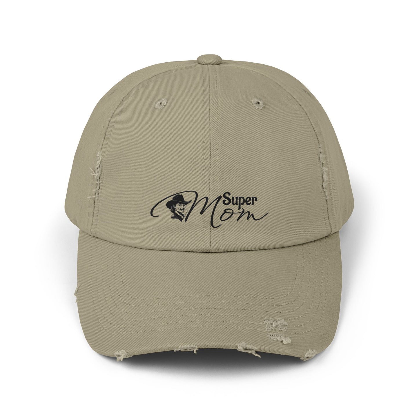 Super Mom Unisex Distressed Cap, Casual Hat for Moms, Gift for Mother's Day, Everyday Wear, Relaxed Style