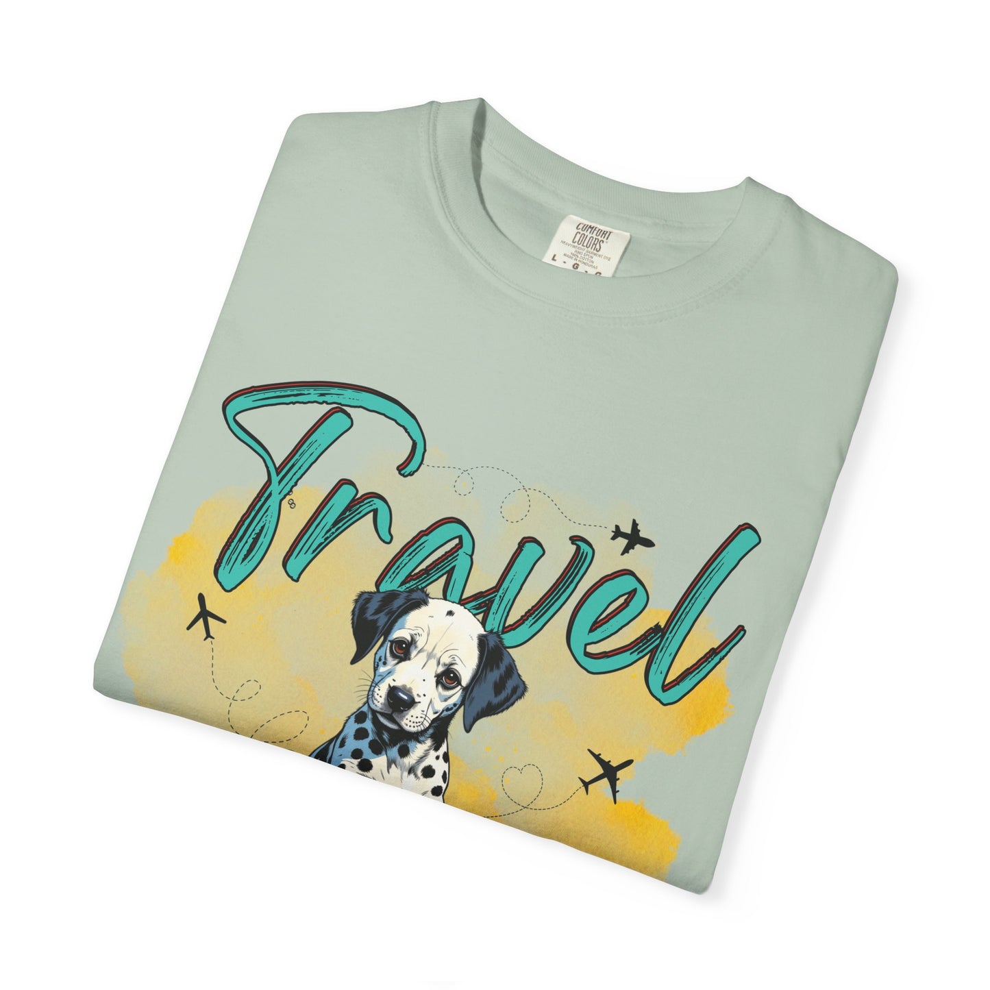 Travel Time Dog Graphic Unisex T-Shirt