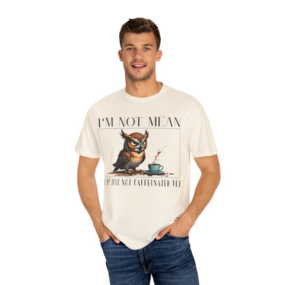 I'm Not Mean Owl T-Shirt — Funny Coffee Owl Tee for Coffee Lovers