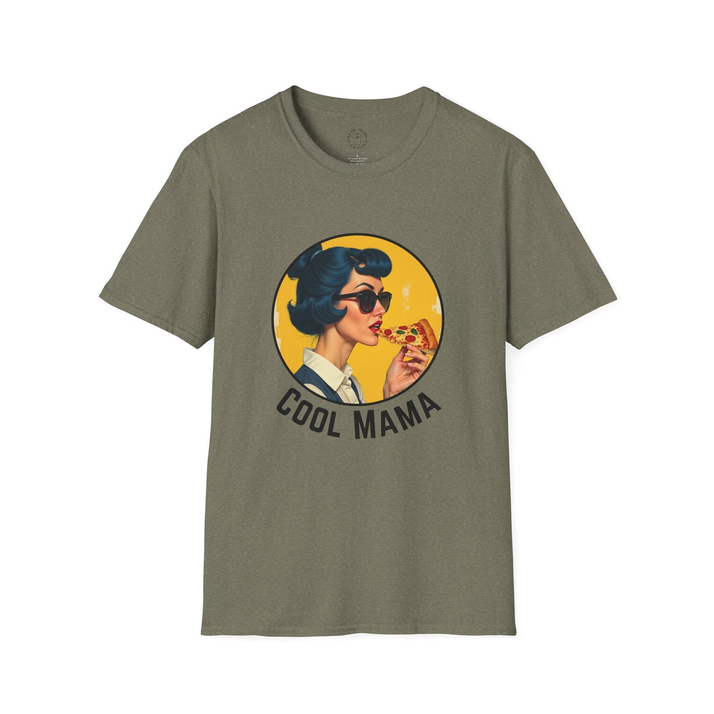 Cool Mama Unisex Softstyle T-Shirt - Retro Chic Pizza Lover Tee,mom