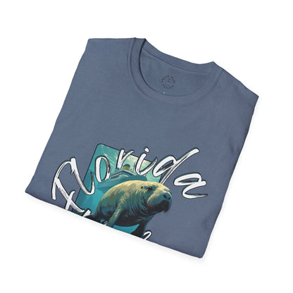 Florida Vibe Unisex Softstyle T-Shirt - Casual Beachwear Tee, manatee