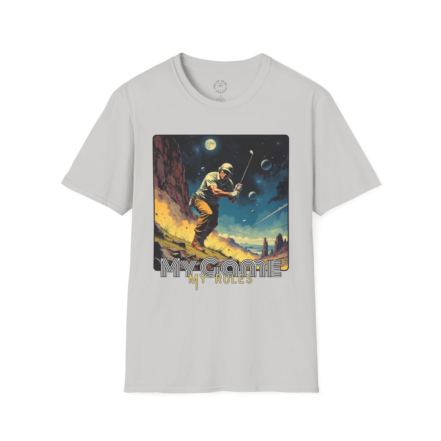 My Game, My Rules Unisex Softstyle T-Shirt - Retro Space Design, golf ,sport
