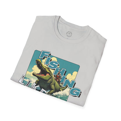 Fishing Like a Pro Unisex Softstyle T-Shirt - Perfect for Anglers & Outdoor Enthusiasts,gator