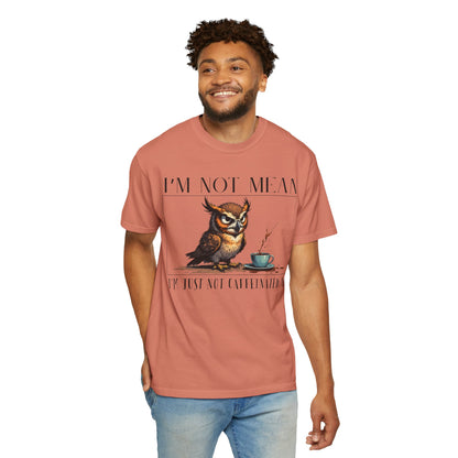 I'm Not Mean Owl T-Shirt — Funny Coffee Owl Tee for Coffee Lovers