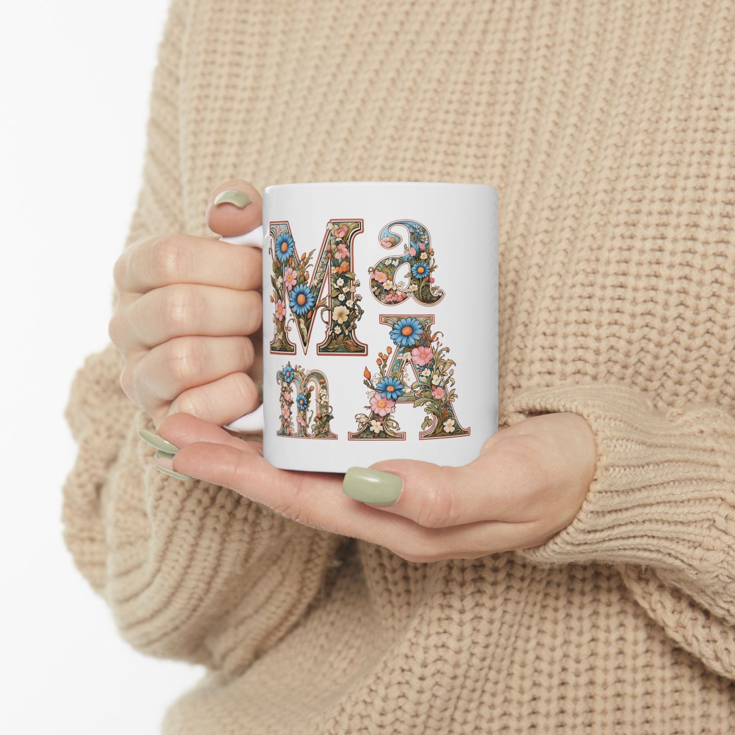 Floral Pattern Ceramic Mug - 11oz & 15oz Coffee Cup for Nature Lovers,mama, mother day gift