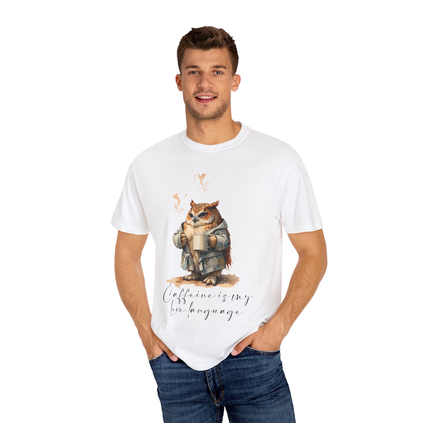 Coffee is My Love Language Cat T-Shirt — Cozy Cute Coffee Graphic Tee