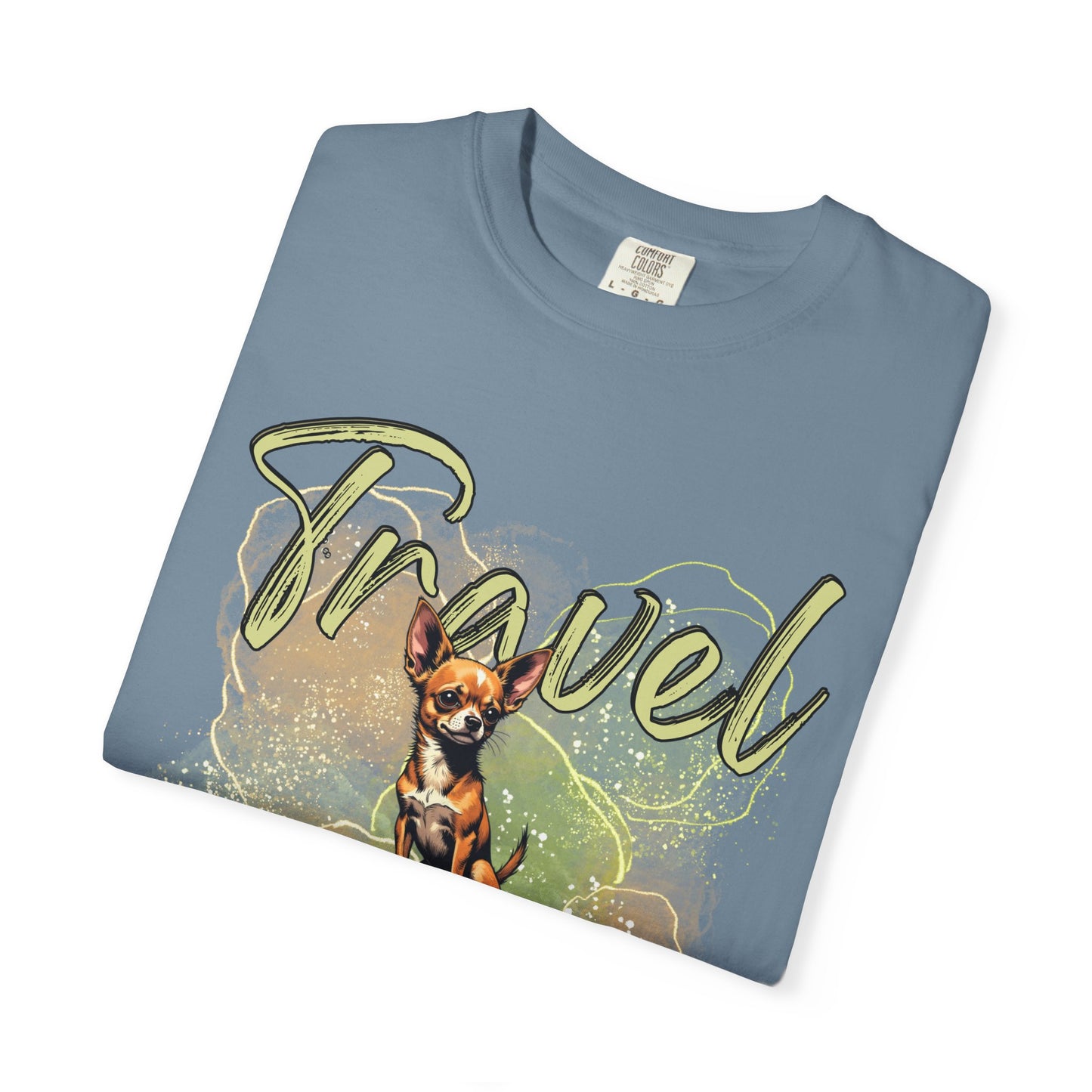 Travel Time Unisex Garment-Dyed T-Shirt - Cute Dog Design for Animal Lovers