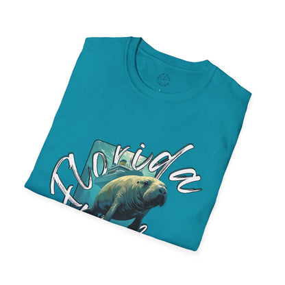 Florida Vibe Unisex Softstyle T-Shirt - Casual Beachwear Tee, manatee