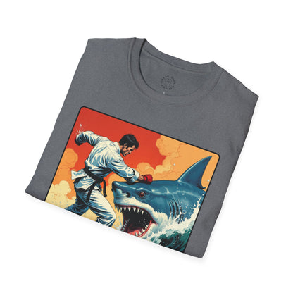 My Game Unisex Softstyle T-Shirt - Retro Shark Design Tee for Adventure Lovers, karate,sport