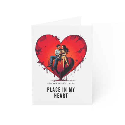 Romantic Greeting Cards - "Place in My Heart" - Perfect for Love Notes, Anniversaries, and Valentine's Day (1, 10, 30, 50 pcs)