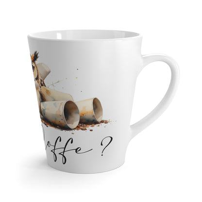 Latte Mug — 'More Coffee' Owl Illustration Ceramic Latte Cup