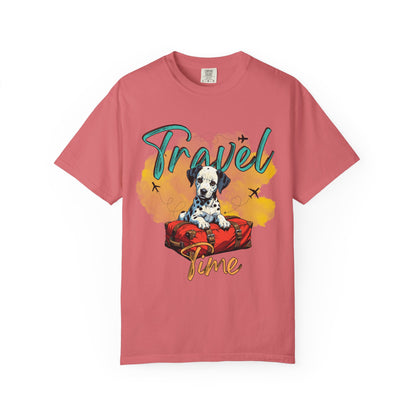 Travel Time Dog Graphic Unisex T-Shirt
