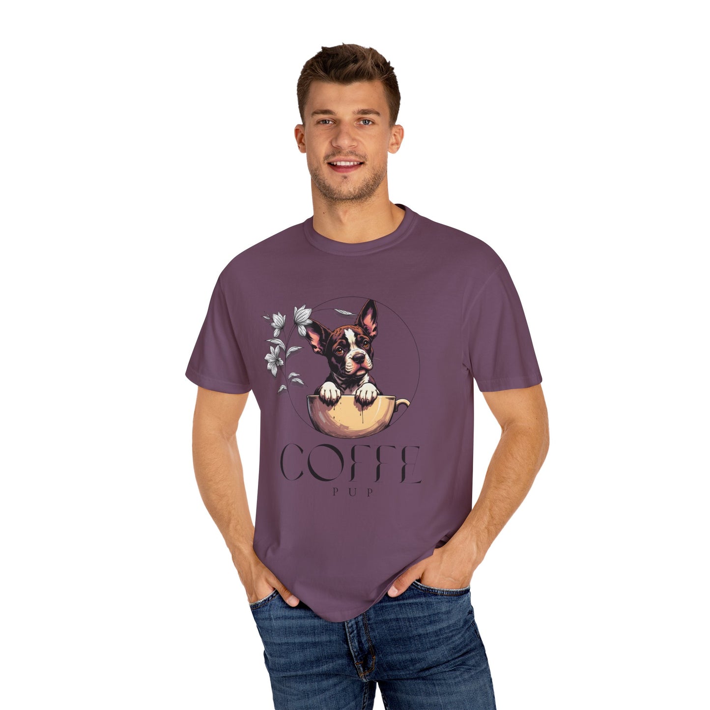 Coffee Pup Unisex Garment-Dyed T-shirt