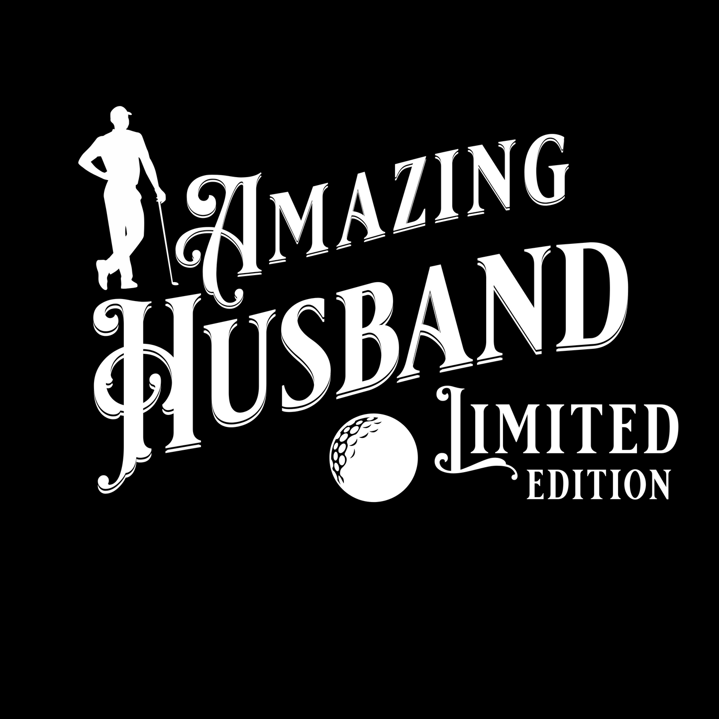 Amazing Husband, Golf , Valentine's  day gift for him .Black Mug