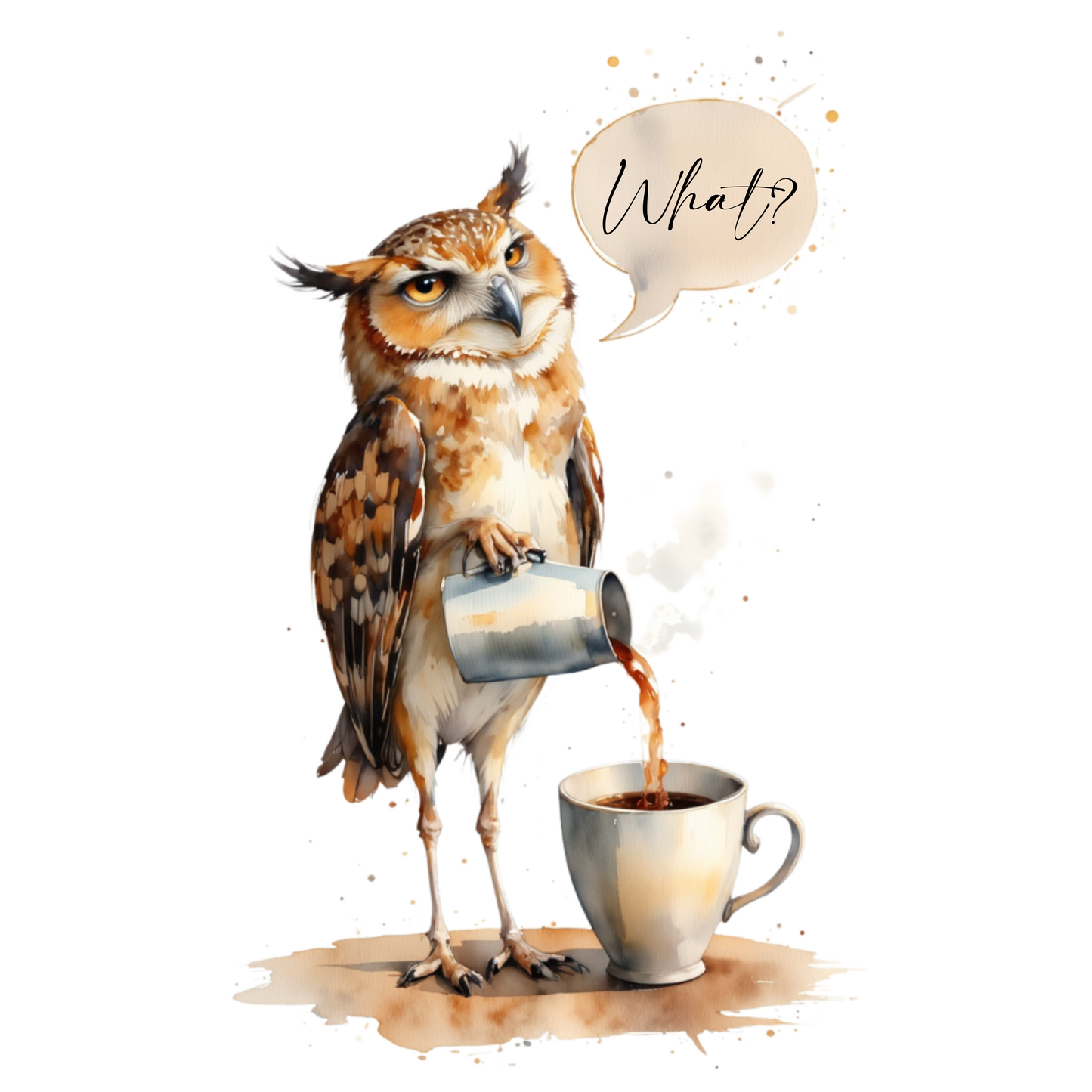 Latte Mug - "My Personality Depends on Coffee Strength" Owl Coffee Lover Ceramic Mug