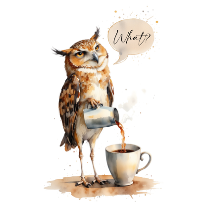 Latte Mug - "My Personality Depends on Coffee Strength" Owl Coffee Lover Ceramic Mug