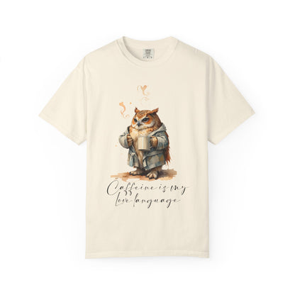 Coffee is My Love Language Cat T-Shirt — Cozy Cute Coffee Graphic Tee