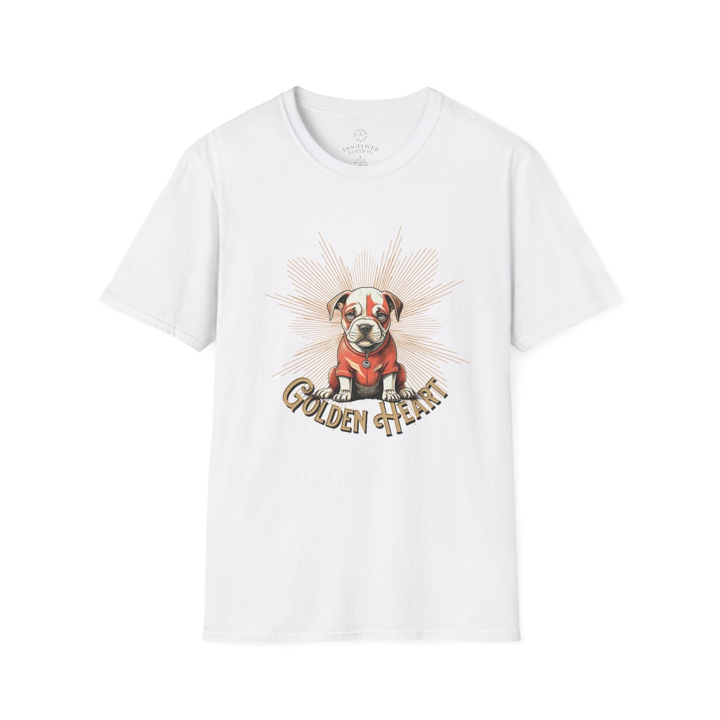 Golden Heart Dog Art Unisex T-Shirt, Animal Lover Gift, Pet Enthusiast Tee, Casual Wear, Birthday Gift, Cute Dog T-Shirt