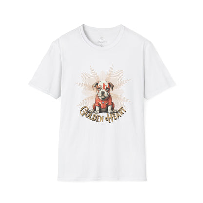 Golden Heart Dog Art Unisex T-Shirt, Animal Lover Gift, Pet Enthusiast Tee, Casual Wear, Birthday Gift, Cute Dog T-Shirt