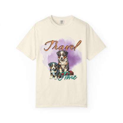 Travel Time Dog Lovers Unisex T-Shirt, Vintage Pet Tee, Dog Travel Shirt, Cute Pet Lover Gift, Animal Adventure Apparel