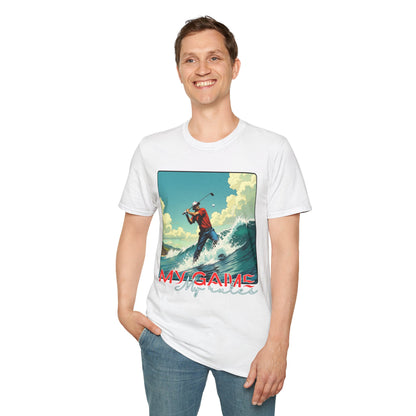 My Game Unisex Softstyle T-Shirt - Retro Golf Graphic Tee, golf, ocean,sport