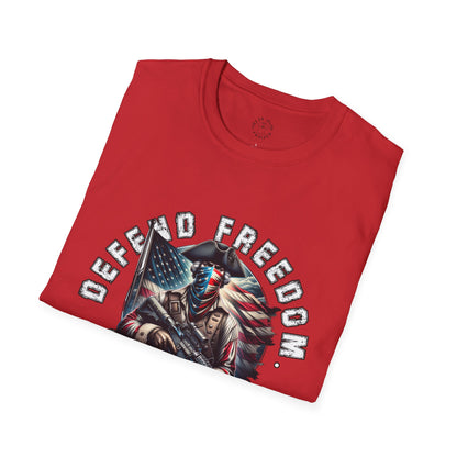 Defend Freedom Unisex Softstyle T-Shirt - Patriotic Graphic Tee