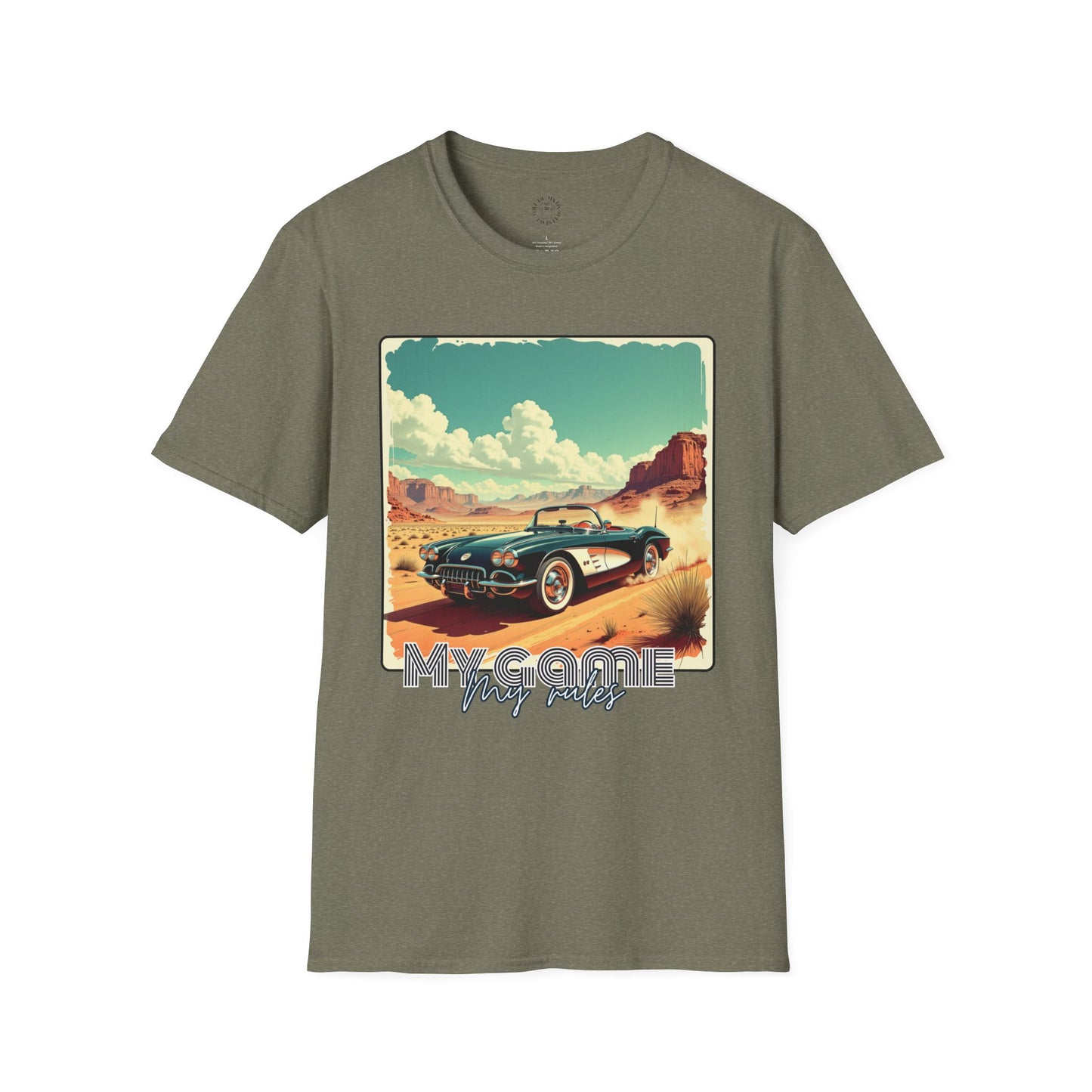 Vintage Car Graphic Unisex Softstyle T-Shirt - Perfect for Road Trip Lovers ,sport,car