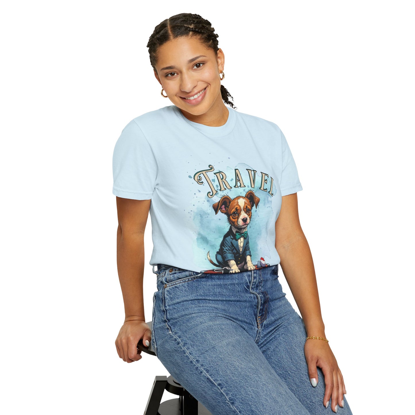 Travel Time Dog Graphic Unisex T-Shirt - Perfect for Pet Lovers and Travel Enthusiasts