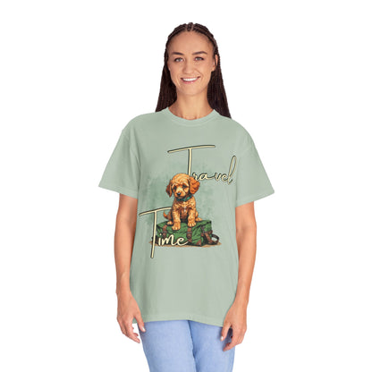Travel Time Unisex T-Shirt - Perfect for Dog Lovers, Casual Wear, Traveling, Gift for Pet Owners, Adventure Apparel