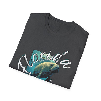 Florida Vibe Unisex Softstyle T-Shirt - Casual Beachwear Tee, manatee