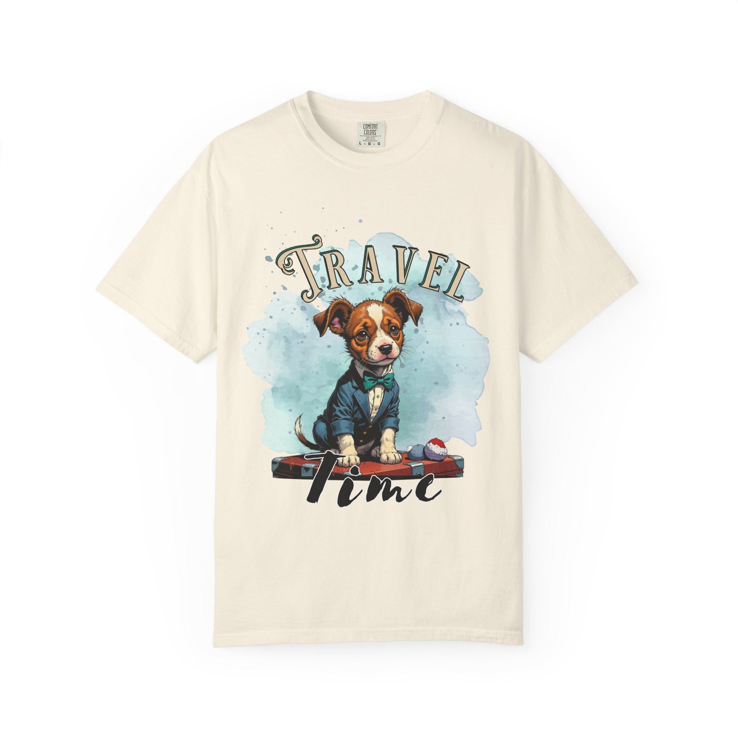 Travel Time Dog Graphic Unisex T-Shirt - Perfect for Pet Lovers and Travel Enthusiasts