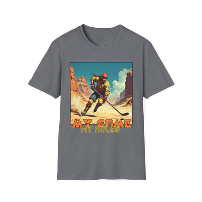 Retro Gamer Unisex Softstyle T-Shirt - 'My Game, My Rules' hockey ,sport