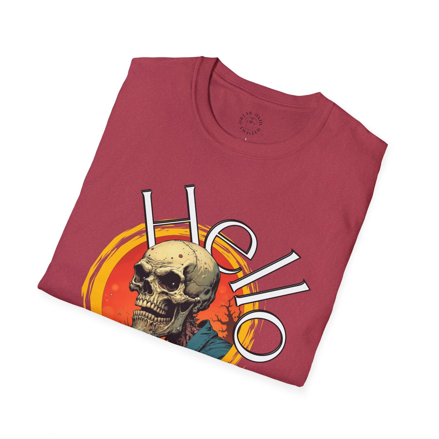 Hello Skull Graphic Unisex Softstyle T-Shirt - Edgy Streetwear Tee,scull